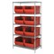 Quantum Storage Systems Steel Bin Shelving, 18 in D x 74 in H x 36 in W, 5 Shelves, Red WR5-270RD - alternate 2
