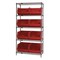Quantum Storage Systems Steel Bin Shelving, 18 in D x 74 in H x 36 in W, 5 Shelves, Red WR5-270RD - alternate 1