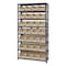 Quantum Storage Systems Steel Bin Shelving, 12 in D x 75 in H x 36 in W, 8 Shelves, Ivory QSBU-240IV - alternate 1