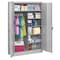 Tennsco Combo Wardrobe Storage Cabinet, 78 in H, 48 in W, 18 in D, Swing, Keyed, Light Gray, 5 Shelves J1878C LIGHT GREY - alternate 2
