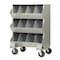 Little Giant Steel Mobile Bin Cart, 20 in D x 45 1/2 in H x 32 in W, 3 Shelves, Gray MS4-1532-6PH - alternate 3