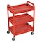 Zoro Select Utility Cart with Deep Lipped Plastic Shelves, 95 lb Load Capacity, 3 Shelves, 22 in L, 15 1/2 in W ATC332 - alternate 1
