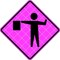 Eastern Metal Signs And Safety Flagger Ahead Traffic Sign, 36 in H, 36 in W, Vinyl, Diamond, C/36-SBFP-3FH-HD-FLAGGER SYMBOL C/36-SBFP-3FH-HD-FLAGGER SYMBOL - alternate 1