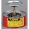 Justrite Plunger Can, 1/2 Gallon Can Capacity, Galvanized Steel, 5 in Dasher Plate Diameter, Red, FM Approved 10208 - alternate 2