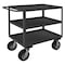 Zoro Select Flat Handle Utility Cart, Steel, 1,200 lb Load Capacity, 3 Shelves, 42 1/4 in L, 24 1/4 in W RSC-243639-3-8PN-95 - alternate 1