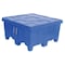 Myton Industries Ribbed Wall Container 18 cu ft Volume Cap., 44 in L, 44 in W, 23 in H, Plastic, Blue MTG-1BLUE - alternate 1