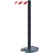 Tensabarrier Barrier Post with Belt, Red/White Diagonal, 7 1/2 ft Length, 38 in Post Height, No Legend RB1-89-89-STD-NO-D3X-C - alternate 1