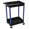 Zoro Select Flat Handle Utility Cart, Thermoplastic Resin (Shelf)/High Density Polyethylene (Leg), 2 Shelves BKSTC11BU - alternate 1