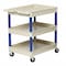 Zoro Select Utility Cart with Deep Lipped Plastic Shelves, 400 lb Load Capacity, 3 Shelves, 32 in L, 24 in W BKTC111GY - alternate 6