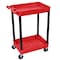 Zoro Select Flat Handle Utility Cart, Thermoplastic Resin (Shelf)/High Density Polyethylene (Leg), 2 Shelves RDSTC11BK - alternate 4