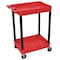 Zoro Select Flat Handle Utility Cart, Thermoplastic Resin (Shelf)/High Density Polyethylene (Leg), 2 Shelves RDSTC11BK - alternate 1