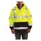 Tingley 3-In-1 High Visibilityt Rain Jacket with Hood, Polyester, Class 3 R, Black/Green/Yellow, S J24172 - alternate 1