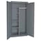 Sandusky Lee Combo Wardrobe Storage Cabinet, 72 in H, 46 in W, 24 in D, Recessed Pull, Keyed, Gray, 4 Shelves EACR462472-02 - alternate 1