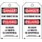 Brady Danger Bilingual Tag, Lockout Tagout, Polyester, 5 3/4 in H x 3 in W, Black, Red, White, Rectangle 86526 - alternate 1