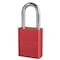 American Lock Lockout Padlock, Keyed Alike, Aluminum, Red, 1 1/2 in Shackle Height, 1 1/2 in Body Width, 3 PK A1106KAS3RED - alternate 4
