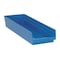 Quantum Storage Systems Shelf Storage Bin, Polypropylene, Blue, 4 in H, 8 3/8 in W, 23 5/8 in L QSB114BL - alternate 1