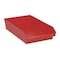 Quantum Storage Systems Shelf Storage Bin, Polypropylene, Red, 4 in H, 11 1/8 in W, 17 7/8 in L QSB110RD - alternate 1