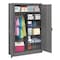 Tennsco Combo Wardrobe Storage Cabinet, 78 in H, 48 in W, 18 in D, Swing, Keyed, Medium Gray, 5 Shelves J1878SUC MED GREY - alternate 1