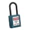 Master Lock Lockout Padlock, Keyed Different, Thermoplastic, Black, 1 1/2 in Shackle Height 406BLK - alternate 5