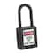 Master Lock Lockout Padlock, Keyed Different, Thermoplastic, Black, 1 1/2 in Shackle Height 406BLK - alternate 6