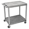 Zoro Select Utility Cart with Lipped Plastic Shelves, 400 lb Load Capacity, 2 Shelves, 32 in L, 24 in W TC22-G - alternate 1