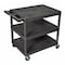 Zoro Select Utility Cart with Lipped Plastic Shelves, 300 lb Load Capacity, 3 Shelves, 24 in L, 18 in W STC222-B - alternate 4