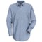 Vf Workwear Men's Long Sleeve Shirt, 35% Cotton, 65% Polyester, Button, Yes Pocket(s), Blue, L SL10WB LN L - alternate 1