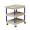 Zoro Select Flat Handle Utility Cart, Thermoplastic Resin (Shelf)/High Density Polyethylene (Leg), 2 Shelves RDSTC11BK - alternate 3