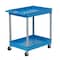 Zoro Select Flat Handle Utility Cart, Thermoplastic Resin (Shelf)/High Density Polyethylene (Leg), 2 Shelves RDSTC11BK - alternate 6