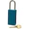 Master Lock Lockout Padlock, Keyed Different, Thermoplastic, Teal, 1 1/2 in Shackle Height, 1 1/2 in Body Width 411TEAL - alternate 3