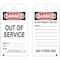 Brady Danger Tag, 5-3/4 x 3 In, Out Of Svce, PK10 86459 - alternate 1