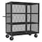 Zoro Select Dual-Latch Welded Mesh Security Cart with Fixed Shelves, 2,000 lb Capacity, 26 in W x 54 1/2 in L x HTL-2448-DD-3-6PU-95 - alternate 1