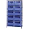 Quantum Storage Systems Steel Bin Shelving, 18 in D x 75 in H x 42 in W, 6 Shelves, Blue QSBU-700BL - alternate 1