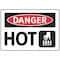 Electromark Danger Sign, 7 in H x 10 in W, Aluminum, Hot S163FA - alternate 1