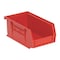 Quantum Storage Systems Hang & Stack Storage Bin, Polypropylene, Red, 3 in H, 4 1/8 in W, 7 3/8 in L QUS220RD - alternate 1