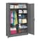 Tennsco Combo Wardrobe Storage Cabinet, 78 in H, 48 in W, 18 in D, Swing, Keyed, Medium Gray, 5 Shelves J1878C MED GREY - alternate 1