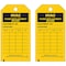 Brady Tag, Inspection, Polyester, 5 3/4 in H x 3 in W, Black on Yellow, Rectangle, 10 PK 86558 - alternate 1