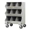 Little Giant Steel Mobile Bin Cart, 20 in D x 45 1/2 in H x 32 in W, 3 Shelves, Gray MS3-1532-6PH - alternate 2