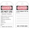 Brady Danger Tag, Lockout Tagout, Polyester, 5 3/4 in H x 3 in W, Black, Red, White, Rectangle, 10 PK 86414 - alternate 1