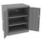 Tennsco Shelving Storage Cabinet, 42 in H, 36 in W, 24 in D, Swing, Keyed, Medium Gray, 2 Shelves, 0 Drawers 2442  MED GRAY - alternate 1