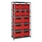Quantum Storage Systems Steel Bin Shelving, 18 in D x 75 in H x 36 in W, 6 Shelves, Red QSBU-600800RD - alternate 1