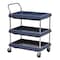 Metro Utility Cart with Deep Lipped Plastic Shelves, High Density Polyethylene (Shelf), 3 Shelves BC2030-3DBL - alternate 1