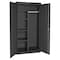 Sandusky Lee Combo Wardrobe Storage Cabinet, 72 in H, 46 in W, 24 in D, Recessed Pull, Keyed, Black, 4 Shelves EACR462472-09 - alternate 1