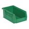 Quantum Storage Systems Hang & Stack Storage Bin, Polypropylene, Green, 3 in H, 4 1/8 in W, 7 3/8 in L QUS220GN - alternate 1