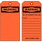 Brady Warning Tag, Warning Tags, Polyester, 7 in H x 4 in W, Black, Orange, Rectangle, 10 PK 86515 - alternate 3