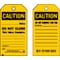 Brady Caution Tag, Lockout Tagout, Polyester, 5 3/4 in H x 3 in W, Black, Yellow, Rectangle, 10 PK 86552 - alternate 1
