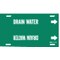 Brady Pipe Marker, Drain Water, Grn, 10 to 15 In 4176-H - alternate 1