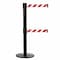 Tensabarrier Barrier Post with Belt, Red/White Diagonal, 7 1/2 ft Length, 38 in Post Height, No Legend 889T2B-33-89-STD-NO-D3X-C - alternate 3