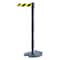 Tensabarrier Barrier Post with Belt, Black/Yellow Diagonal, 7 1/2 ft Length, 38 in Post Height, No Legend RB1-73-73-STD-NO-D4X-C - alternate 1