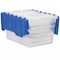 Akro-Mils 12 gal Attached Lid Container, Blue, Plastic, Steel Hinge 66486CLDBL - alternate 8